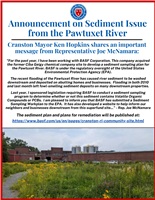 Announcement on Sediment Issue from the Pawtuxet River